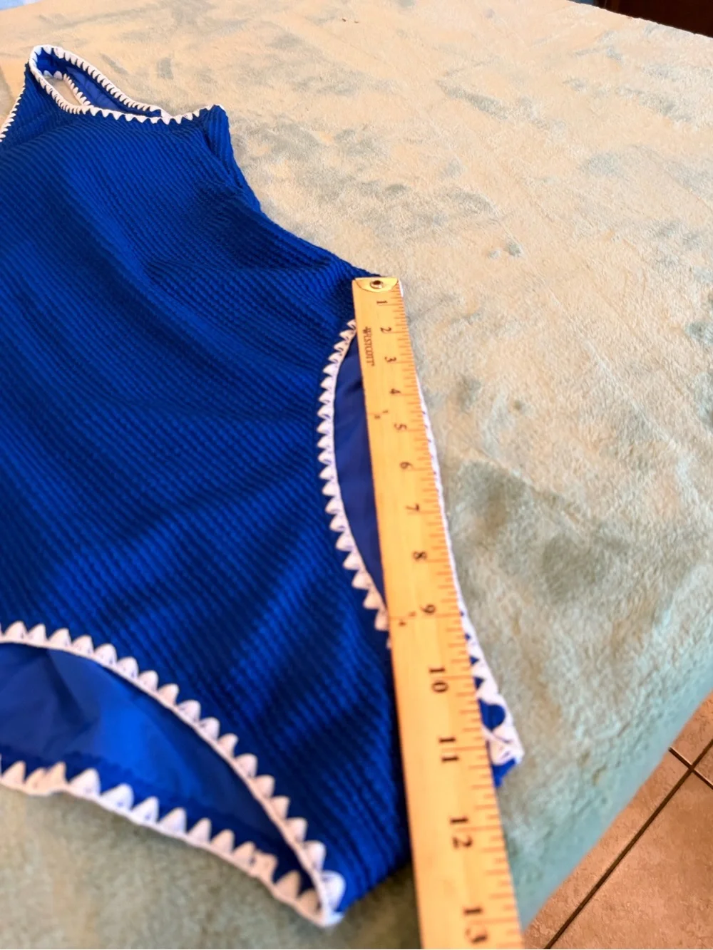 Betsey Johnson Royal Blue women’s xxl ' One-Piece Swimsuit with White Trim